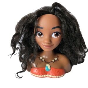 Disney Princess Moana Styling Head Hair Style Toy Head Swivels Dark Complexion